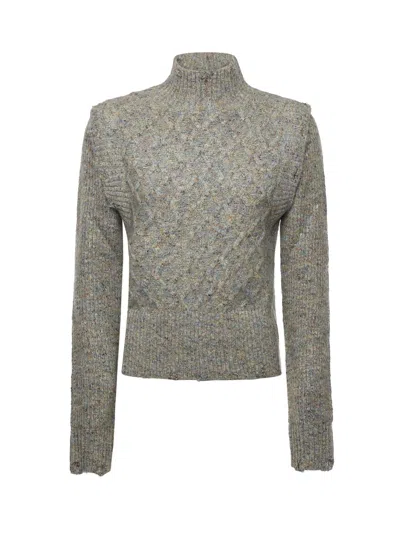 Pinko Proud Mary Cable-knit Turtleneck Sweater In Multi