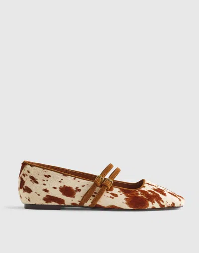 Madewell The Greta Double-strap Ballet Flat In Animal Print