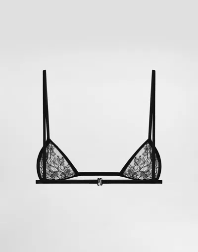 Dolce & Gabbana Micro Lace Bra In Black