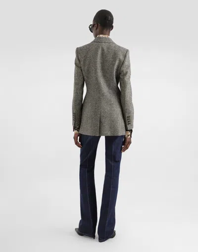 Dolce & Gabbana Single-breasted Jacket In Dotted Wool In Multi