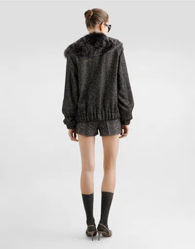 Dolce & Gabbana Wool Chevron Jacket In Multi