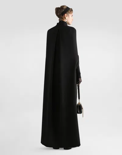 Dolce & Gabbana Wool Crêpe Cape In Black