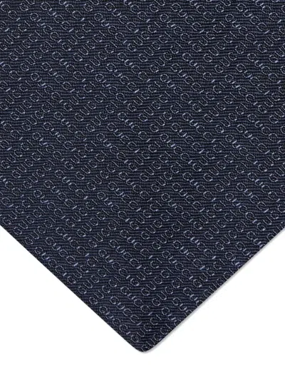 Gucci Patterned Silk Tie In Blue