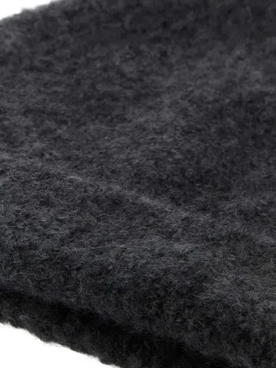 The Row Charcoal Cashmere Blend Beanie Hat In Black