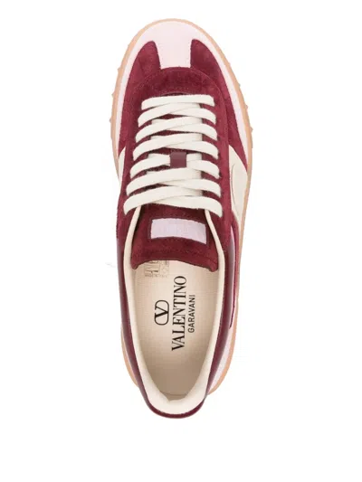Valentino Lace-up Shoes With Round Toe And Flat Sole In Red