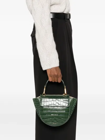 Wandler Womens Olive Croco Hortensia Mini Crocodile-effect Leather Shoulder Bag In Green