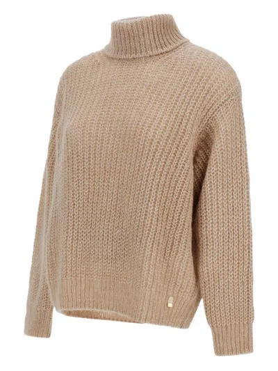 Herno Wool And Alpaca Turtleneck Jumper In Brown