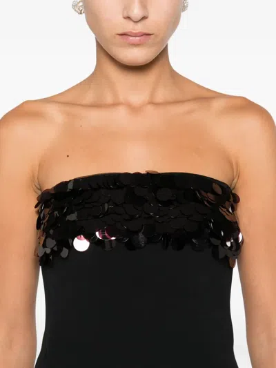 David Koma Sequin-embellished Strapless Dress In Black