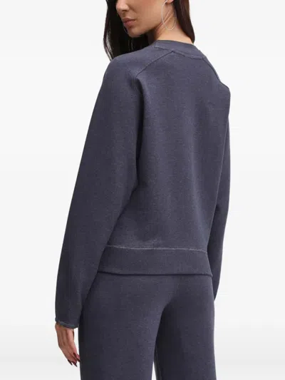 Hugo Boss Embroidered-logo Sweatshirt In Blue