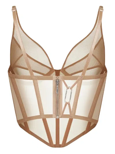 Zhilyova Asteria Mesh Panel Corset In Neutral