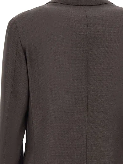 Corneliani Textured Narrow-lapels Blazer In Brown