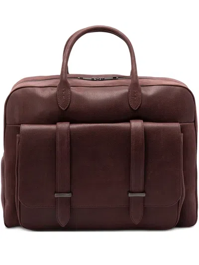 JONES CHEVRETTE 双口袋皮质旅行包