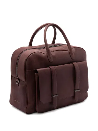 JONES CHEVRETTE 双口袋皮质旅行包