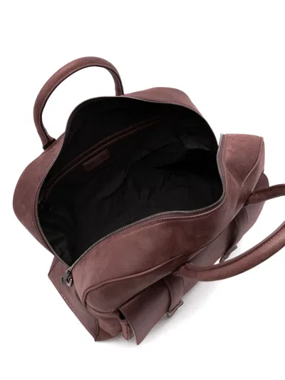 JONES CHEVRETTE 双口袋皮质旅行包