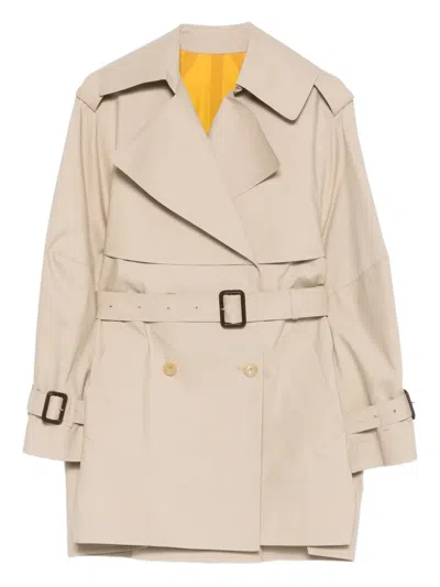 Givenchy Womens Beige Mustard Belted Notch-lapels Cotton Trench Coat In Neutral