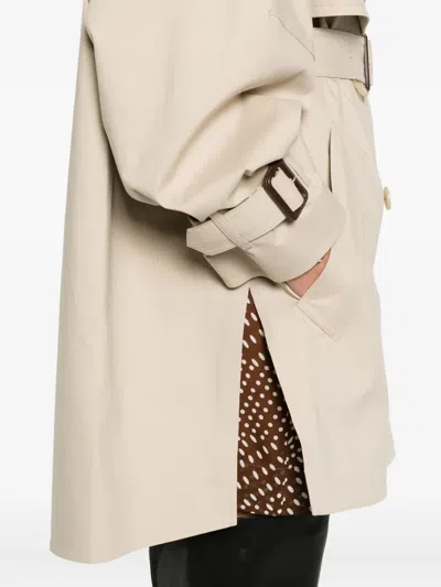 Givenchy Womens Beige Mustard Belted Notch-lapels Cotton Trench Coat In Neutral