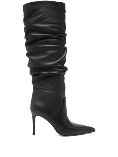 Michael Kors Slouchy Pointed-toe Boots In Black