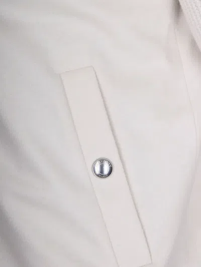 Eleventy Wool Jacket With High Collar And Ribbed Sleeves In White