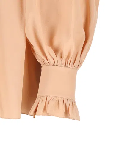 Chloé Oversized Top With Ruffles In Neutral