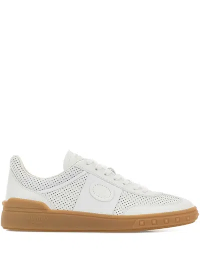 Valentino Garavani Low-top Perforated Sneakers Rubber Sole In White