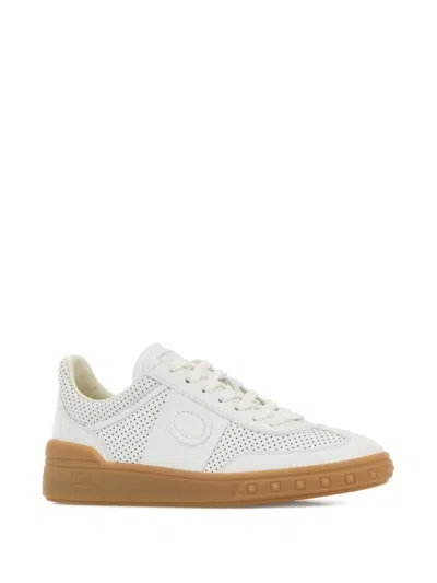 Valentino Garavani Low-top Perforated Sneakers Rubber Sole In White