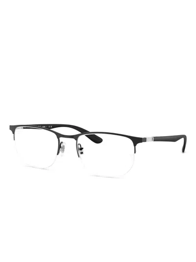 Ray Ban Half-rim Design Glasses In Black