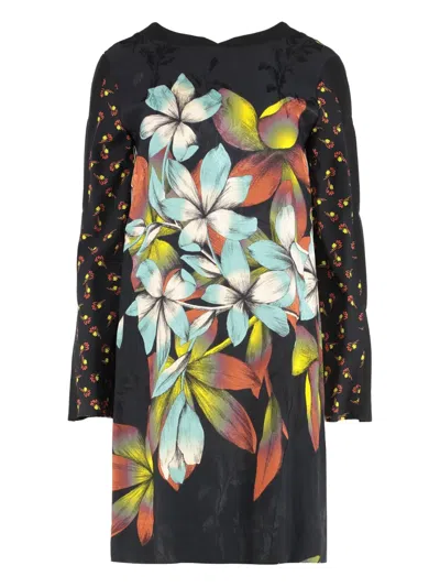 Etro Floral-print Dress In Black