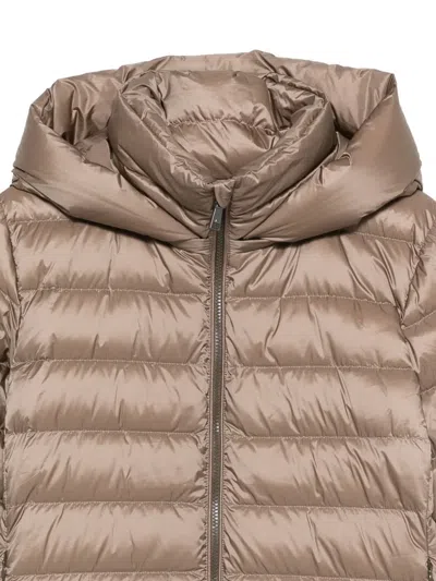 Seventy Hooded Puffer Jacket In Brown