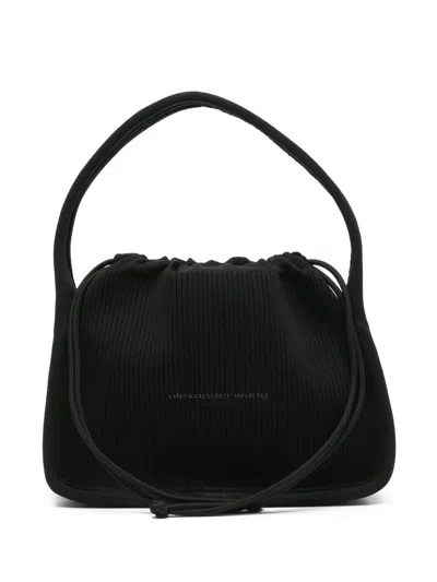 Alexander Wang Shoulder Bag In Black Synthetic Fibers In Black