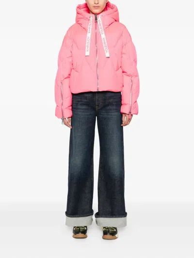 Khrisjoy Long-sleeved Hooded Down Jacket In Pink