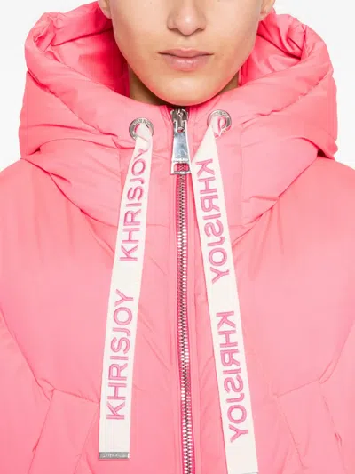 Khrisjoy Long-sleeved Hooded Down Jacket In Pink