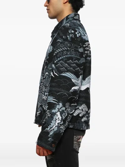 Amiri Men Bird Tapestry Blouson Jacket In Black