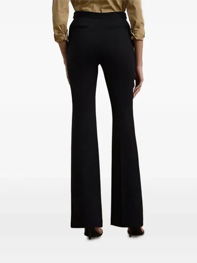Ralph Lauren Button-detailed Bootcut Trousers In Black