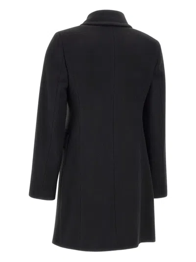 Kaos Single-breasted Flap-pocket Coat In Black