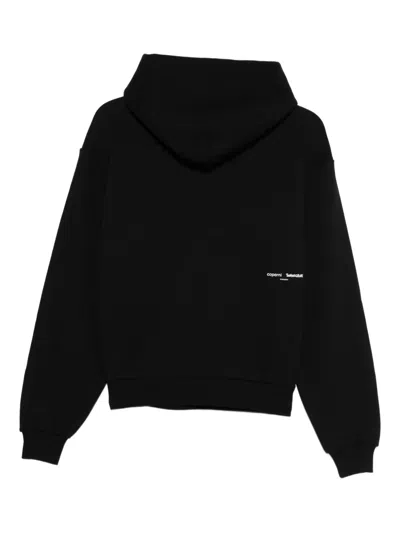Coperni Organic Cotton Hooded Sweatshirt Featuring Embroidery In Black