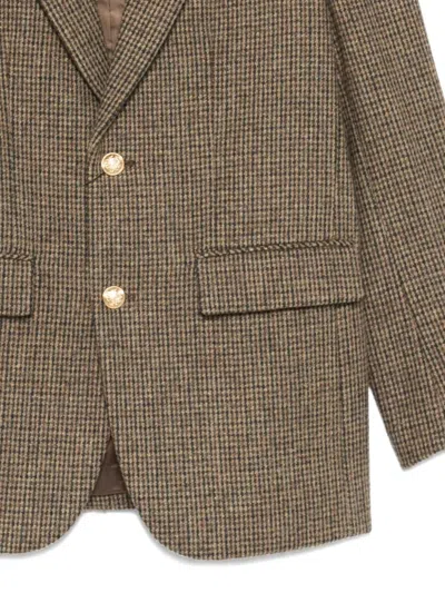 Dunst Houndstooth Gold-button Blazer In Multi