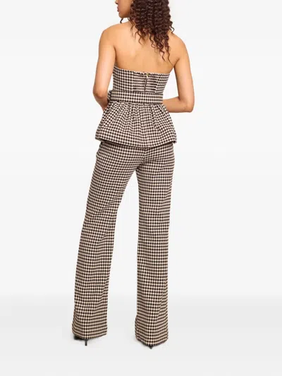 Cara Cara Christopher Houndstooth Wool-blend Pants In Gray