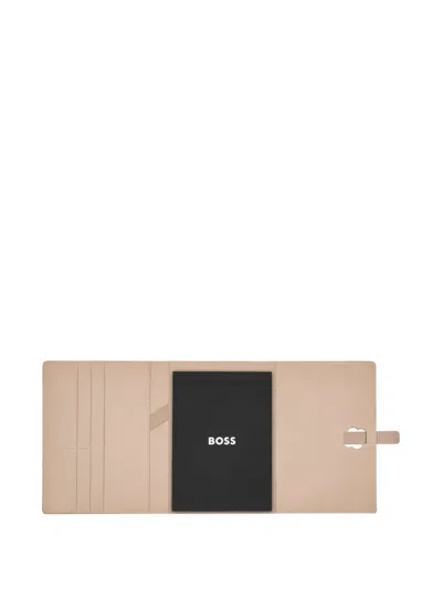 Hugo Boss Logo-hardware Notebook In Neutral