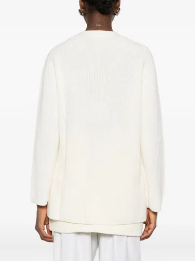 P.a.r.o.s.h Ribbed Patch-pocket Cardigan In White