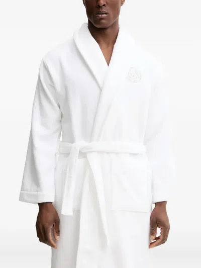 Gant Crest-embroidered Robe In White