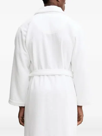 Gant Crest-embroidered Robe In White