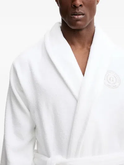 Gant Crest-embroidered Robe In White