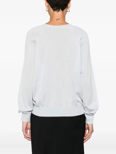 Elisabetta Franchi Wool Blend Tricot V-neck Sweater In Blue