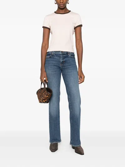 Frame Button-fly Stretch-cotton Jeans In Blue