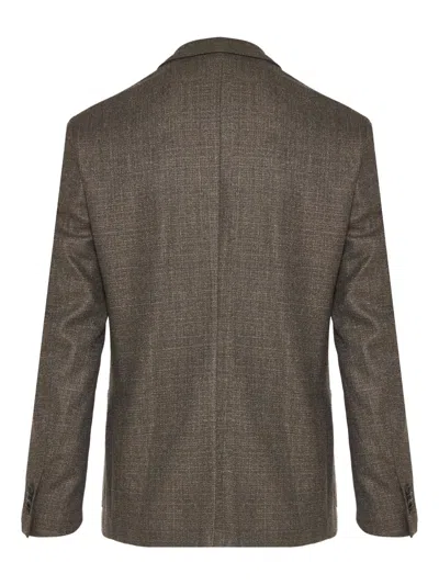 Corneliani Cc Collection Hopsack Refined Blazer In Brown