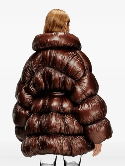 Diesel W-inona Padded Coat In Brown