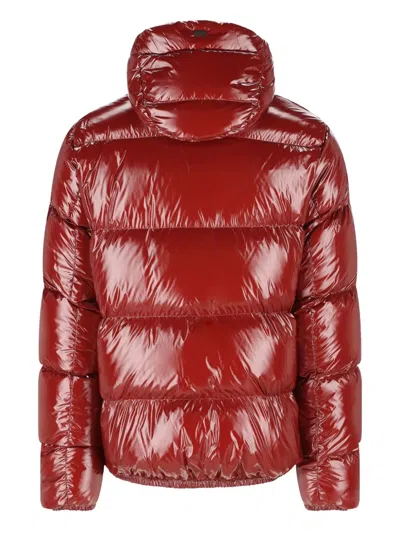 Herno Puffer-style Bordeaux Jacket With High Collar In Red