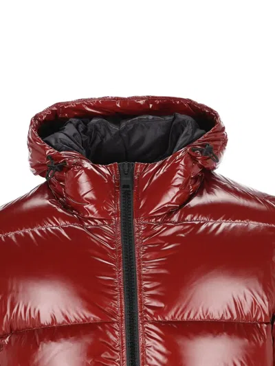 Herno Puffer-style Bordeaux Jacket With High Collar In Red