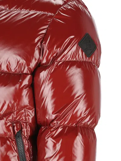 Herno Puffer-style Bordeaux Jacket With High Collar In Red