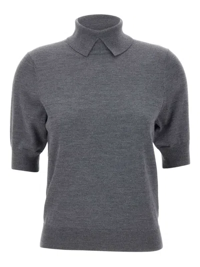 Herskind Perry Short-sleeve Sweater In Gray